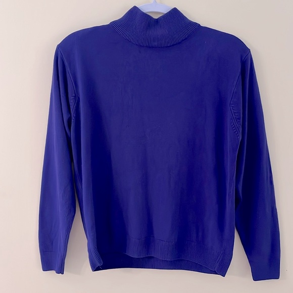 DRESS BARN Vintage Knit Purple Mock Turtleneck Acrylic Sweater Size L - Picture 5 of 7